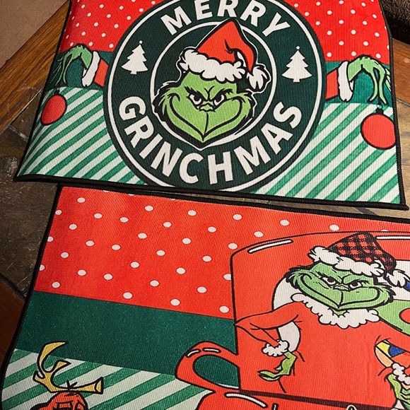 Christmas Kitchen Rugs, Set of 2 “Grinch Who Stole Christmas “Decorative Mats - Picture 3 of 4